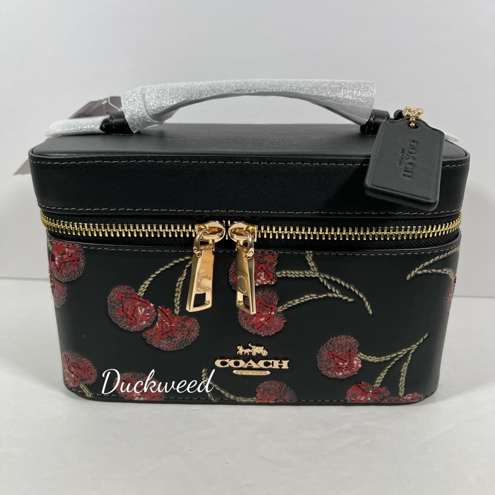 COACH Cosmetic & Make up Case w Cherry Print NWT